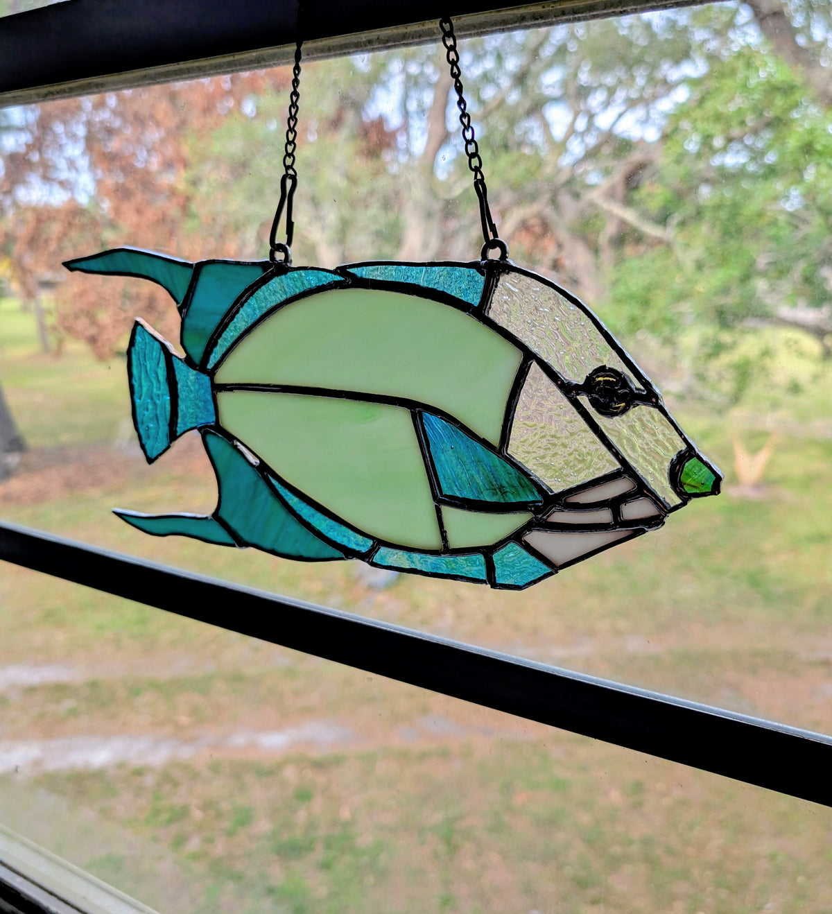 Stained Glass Queen Angel Fish (13W x 6H)