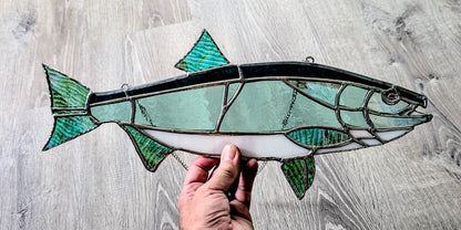 Stained Glass Coho Salmon (18W x 8H)
