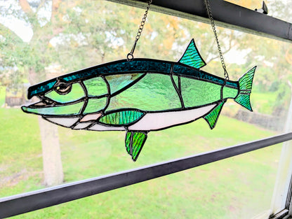 Stained Glass Coho Salmon (18W x 8H)