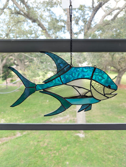 Stained Glass Florida Pompano (14W x 8H)
