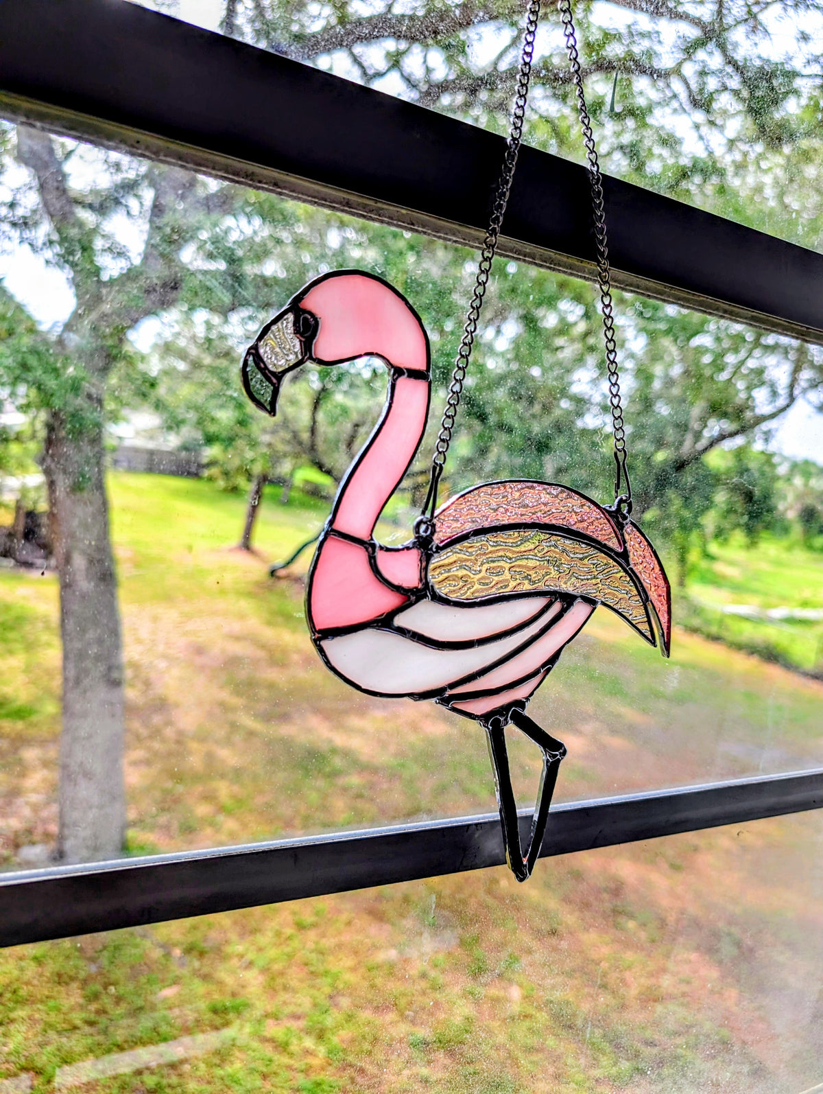 Stained Glass Flamingo (9W x 10H)