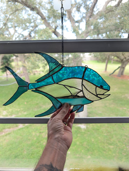 Stained Glass Florida Pompano (14W x 8H)