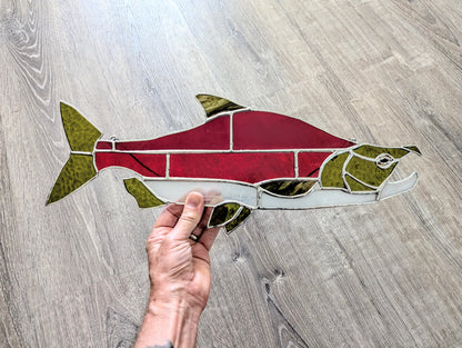 Stained Glass Sockeye Salmon (18W x 7H)