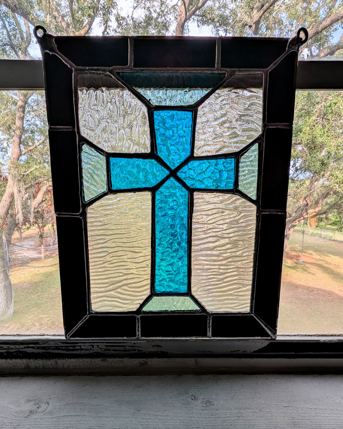 Stained Glass Cross Panel (9W x 11H)