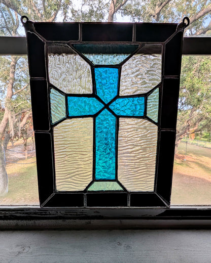 Stained Glass Cross Panel (9W x 11H)