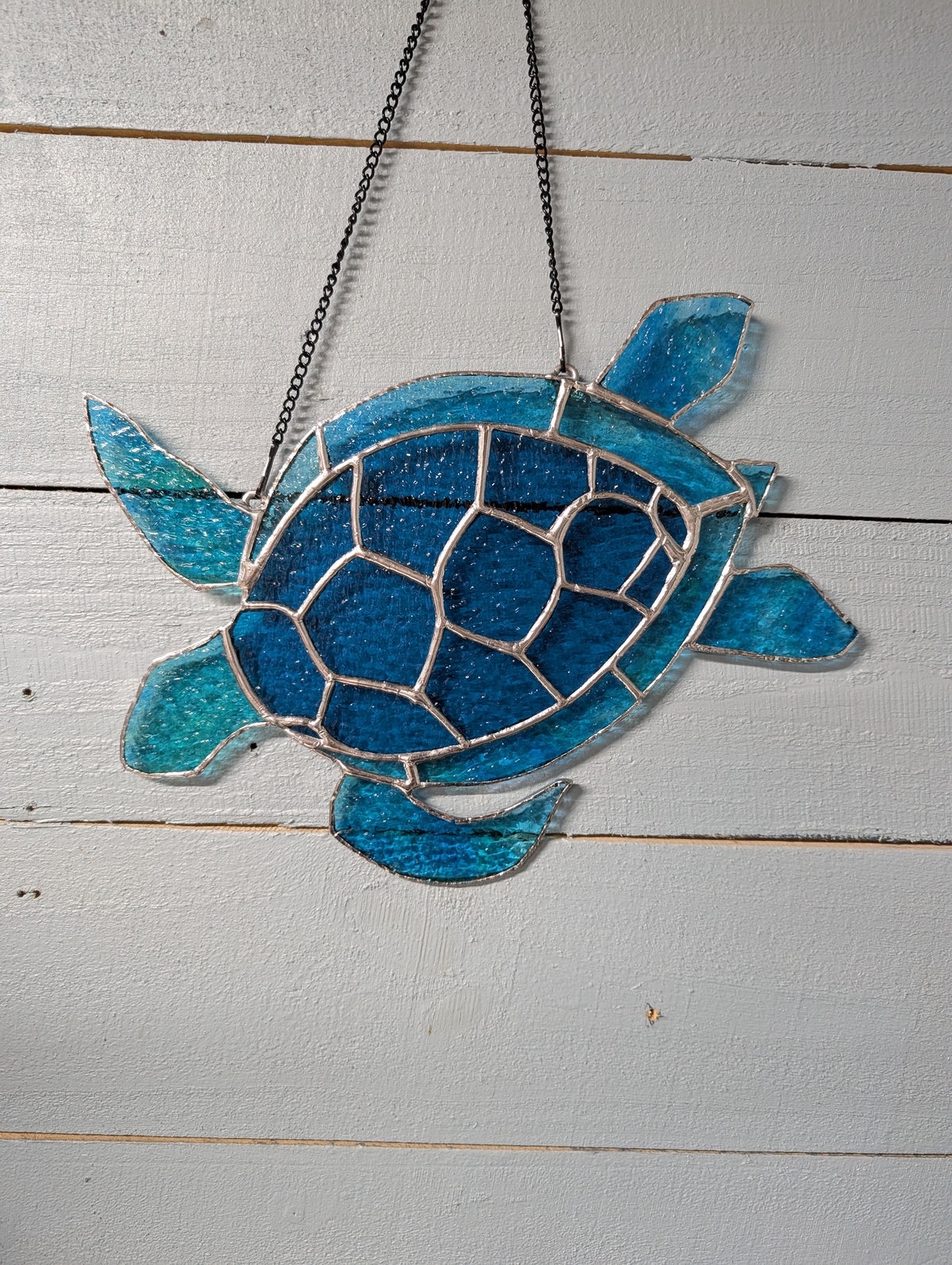 Stained Glass Sea Turtle (12W by 10H)