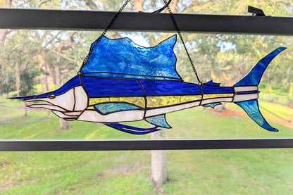 Stained Glass Sailfish (25W x 10H)
